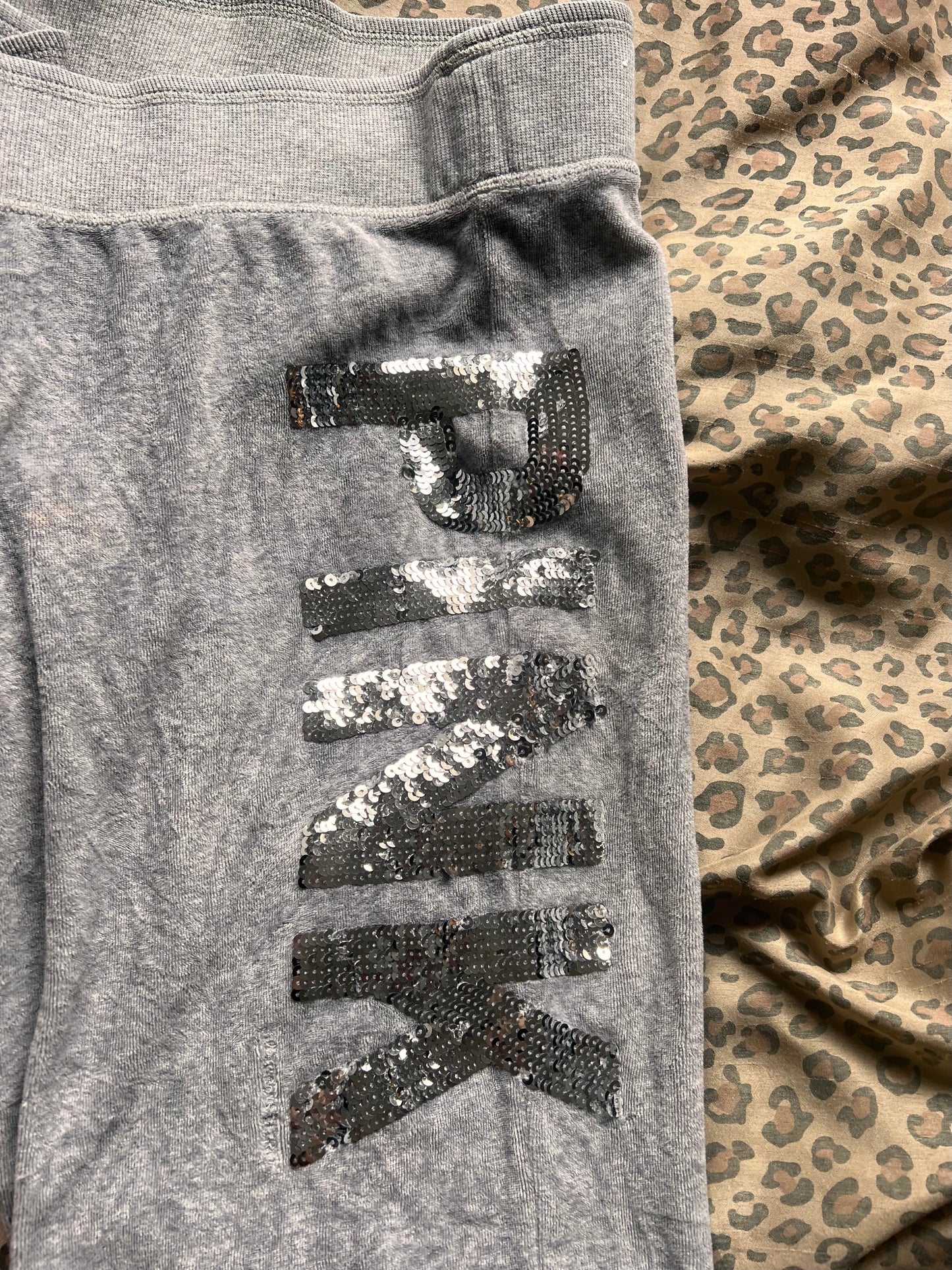 Victoria's Secret " Pink " Sequin Grey Bottoms