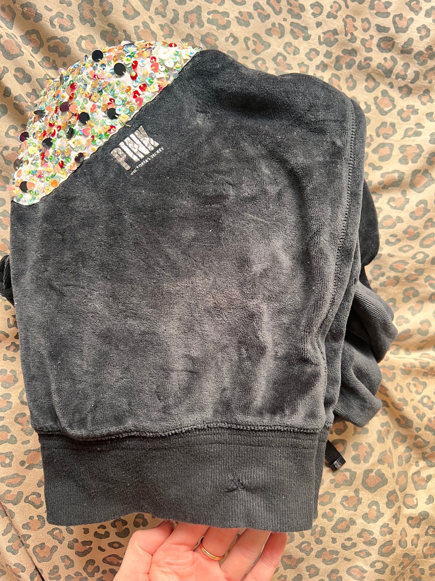 Victorias Secret Black Fur Hood Set