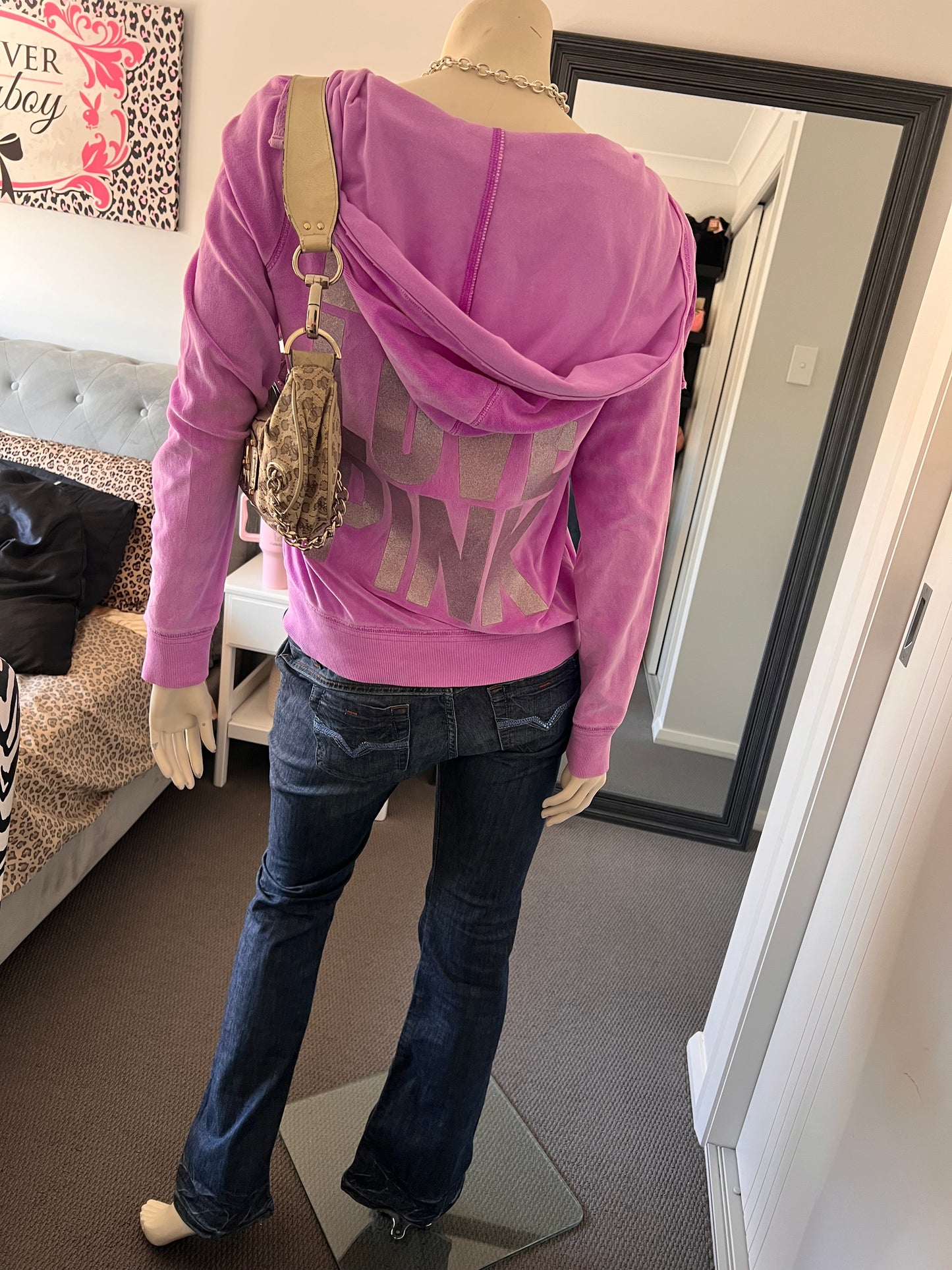 Victoria's Secret " Love Love Pink " Purple Jacket