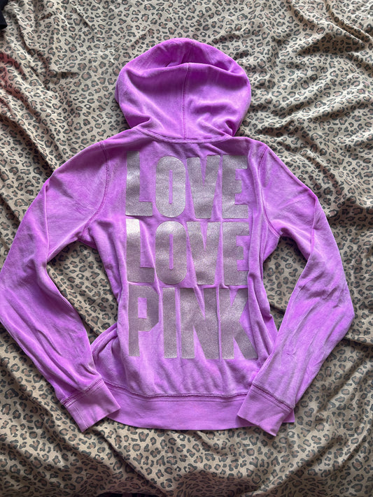 Victoria's Secret " Love Love Pink " Purple Jacket
