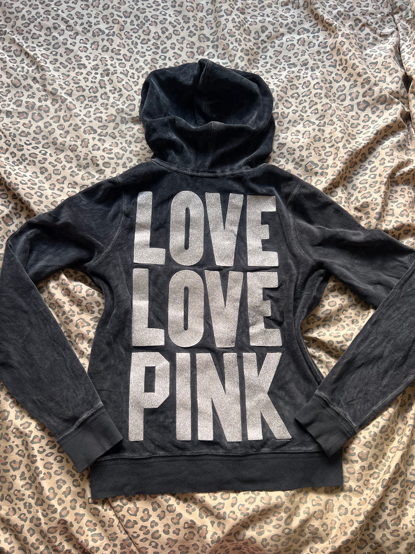Victoria's Secret " Love Love Pink " Black Jacket