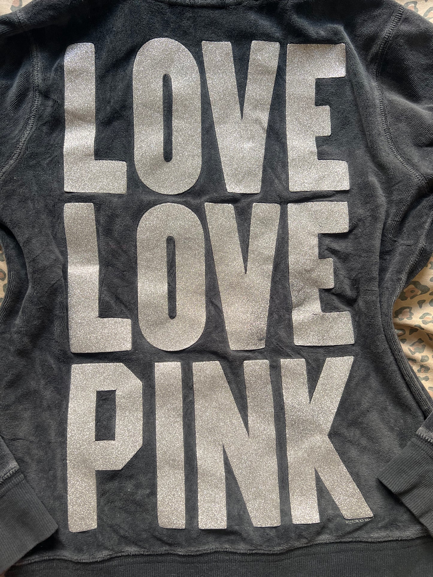 Victoria's Secret " Love Love Pink " Black Jacket